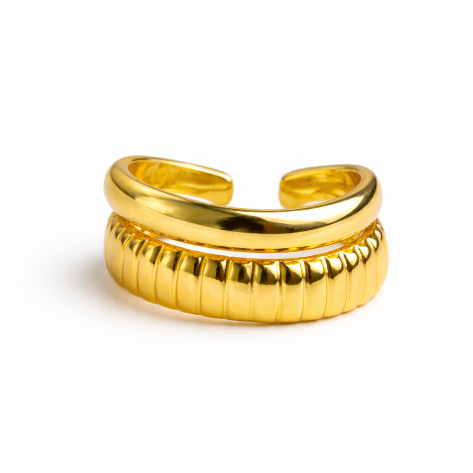 Aurora Ribbed Gold Ring