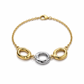 Dual Tone Circle Link Bracelet