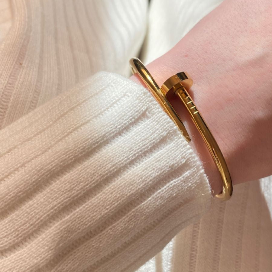 Golden Nail Cuff Bracelet