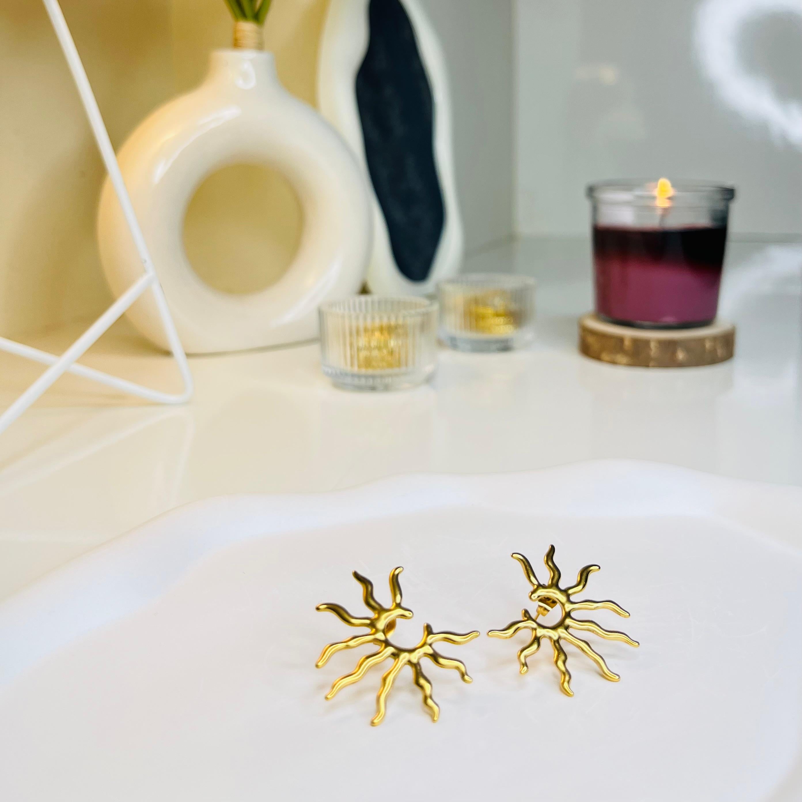 Solar Glow Statement Earrings