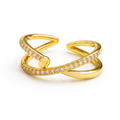 Nail Crisscross Gold Ring