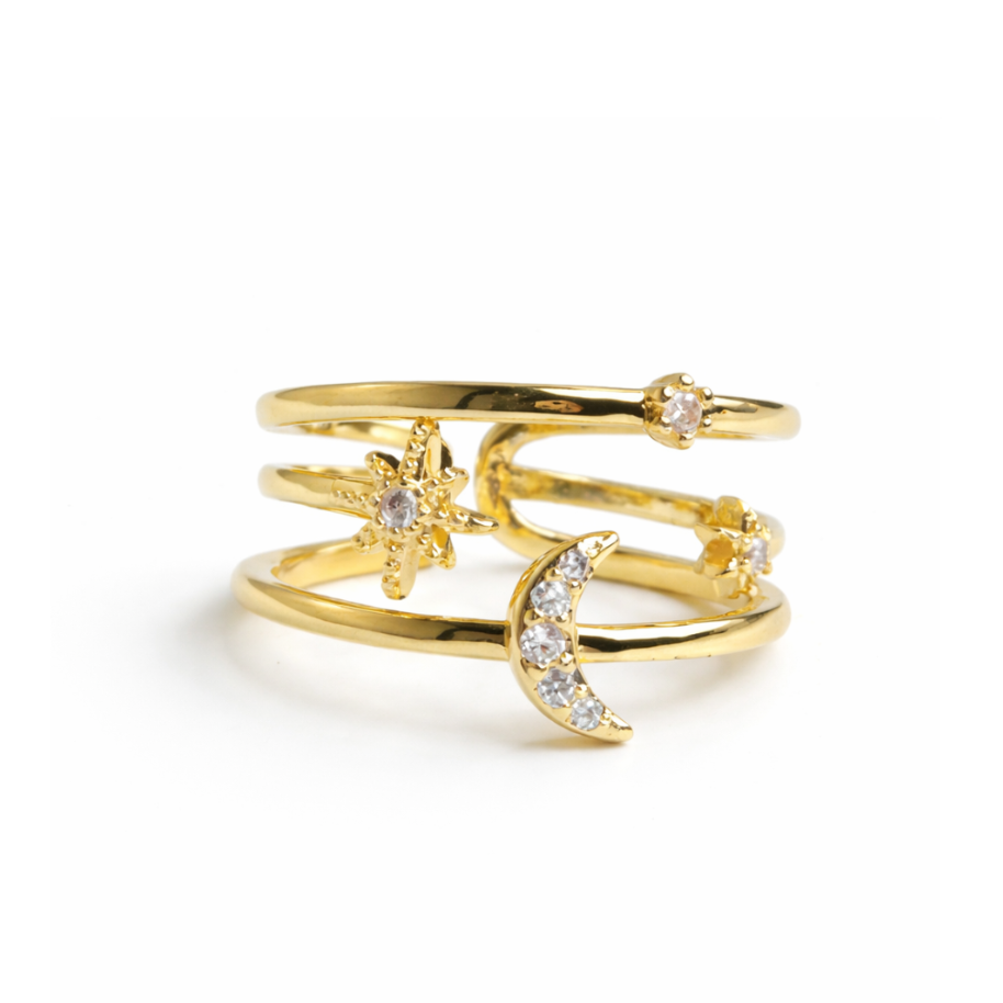 Cosmic Charm Gold Ring