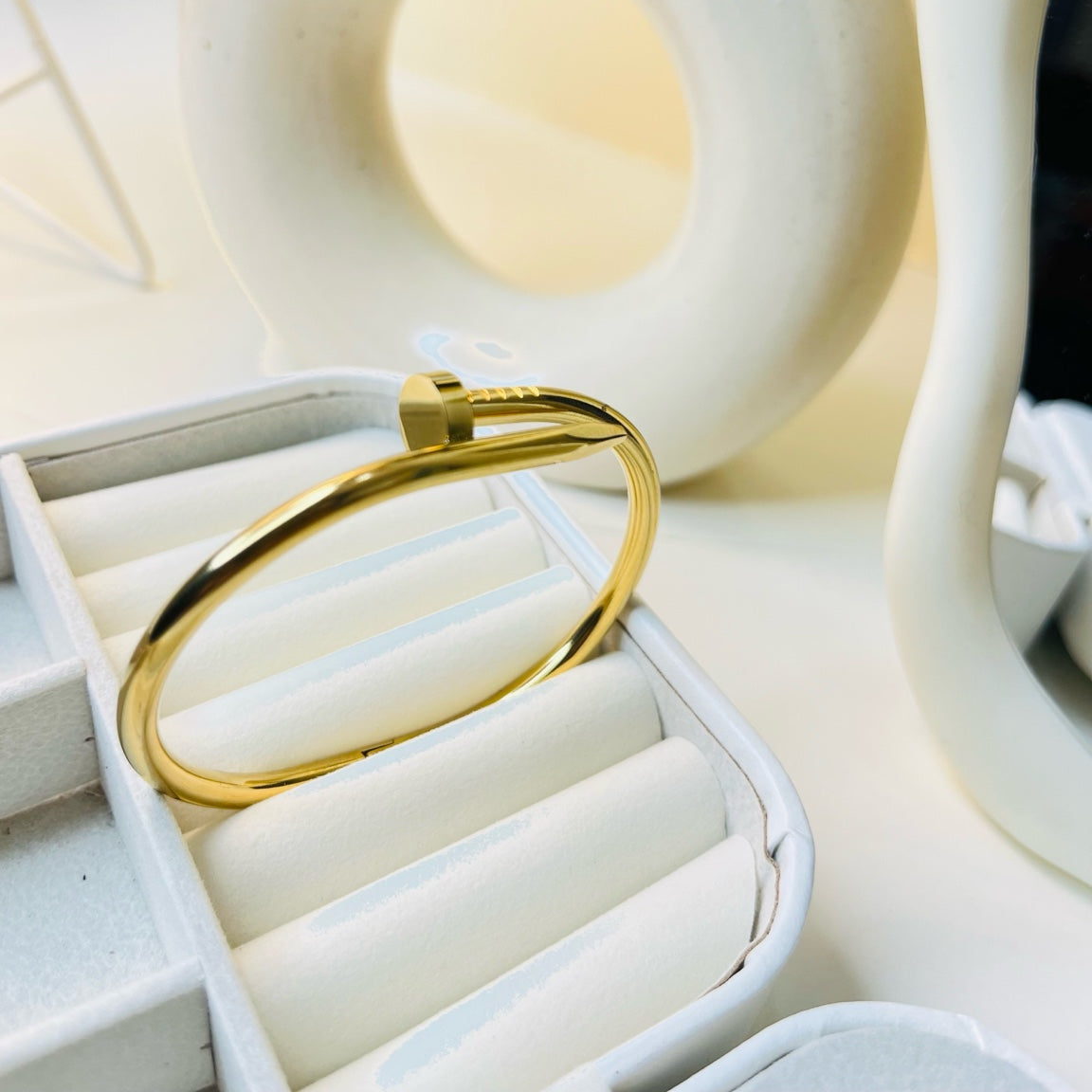 Golden Nail Cuff Bracelet