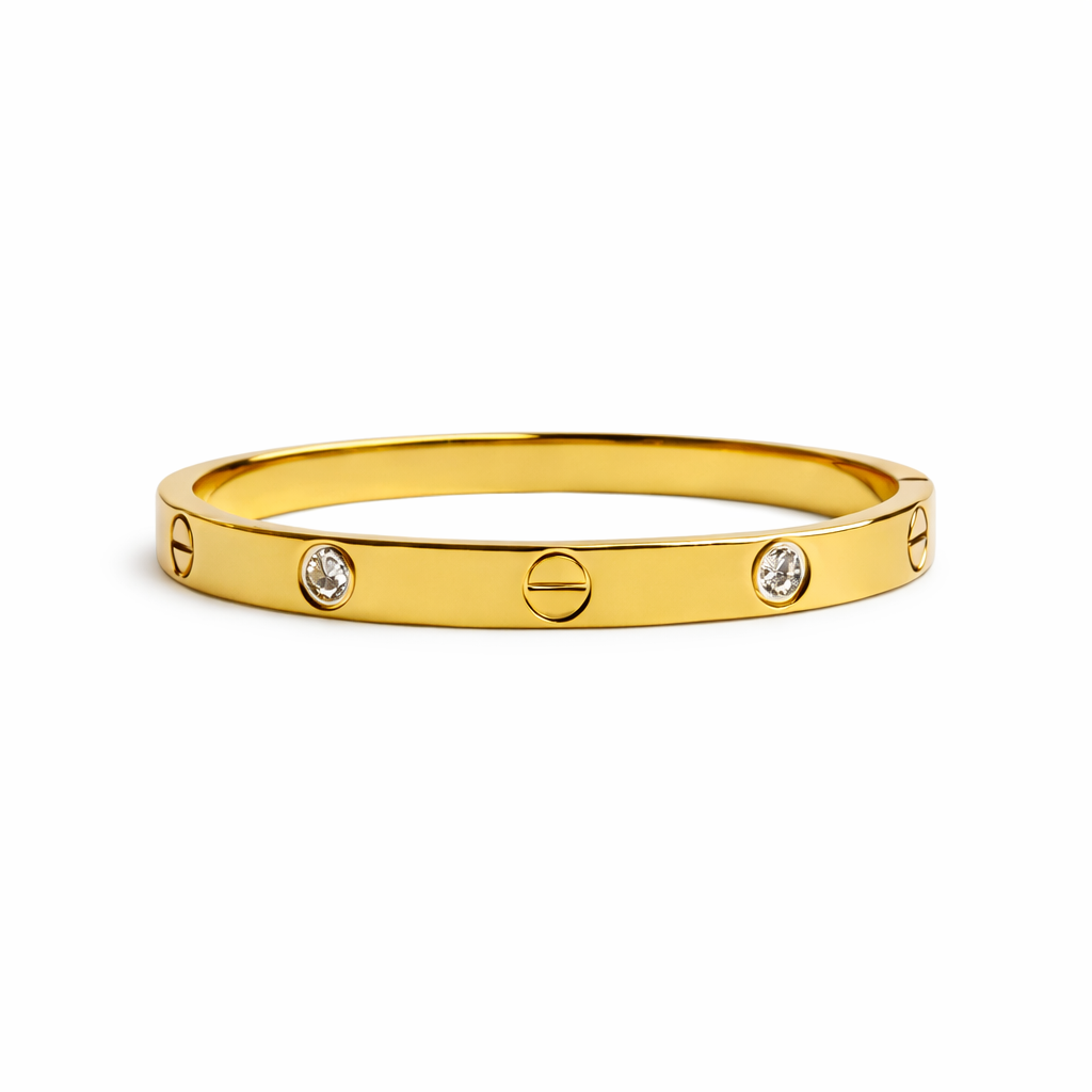 Classic Gold Screw Diamond Bangle