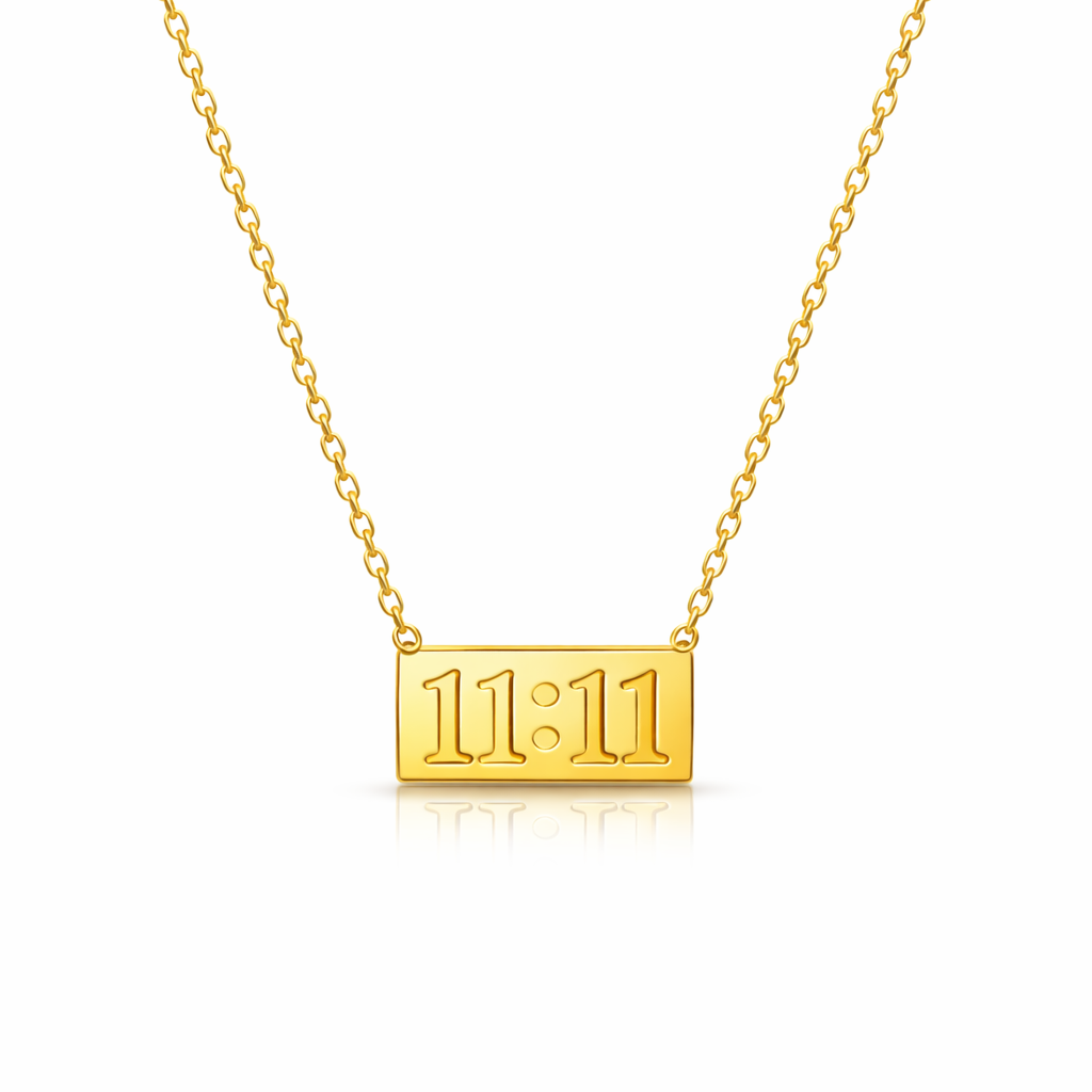 11:11 Manifestation Gold Bar Necklace