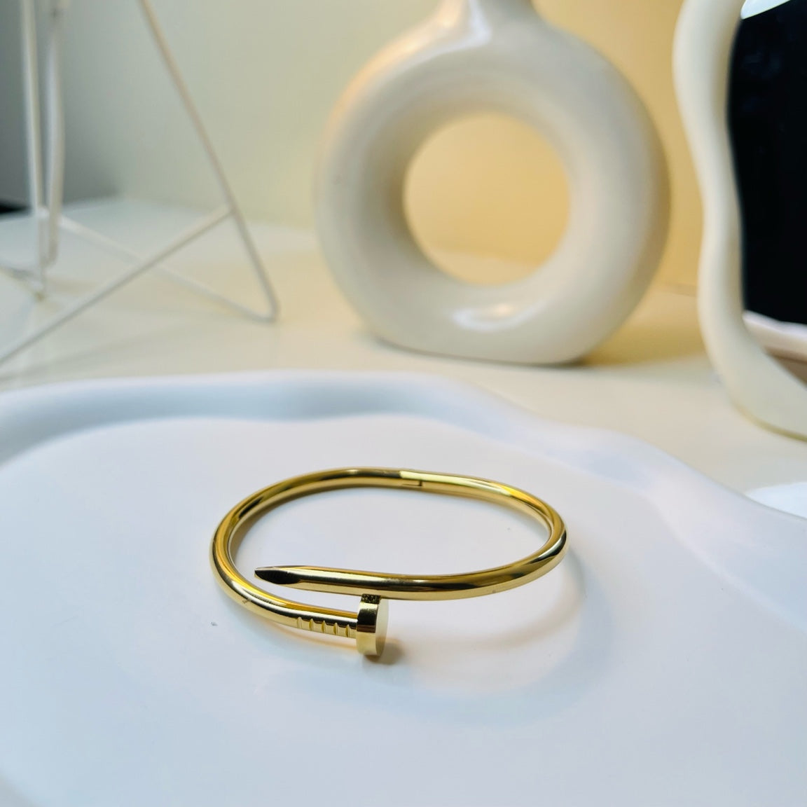Golden Nail Cuff Bracelet