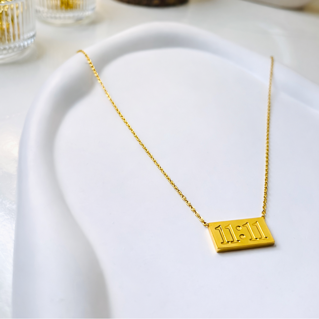 11:11 Manifestation Gold Bar Necklace
