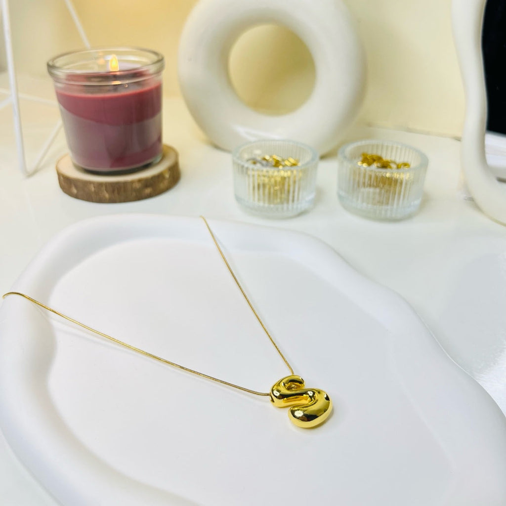 Golden Initial “S” Pendant Necklace