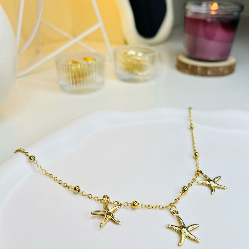 Golden Starfish Charm Necklace