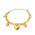 Golden Heart Charm Bracelet.