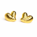 Golden Heart Stud Earrings