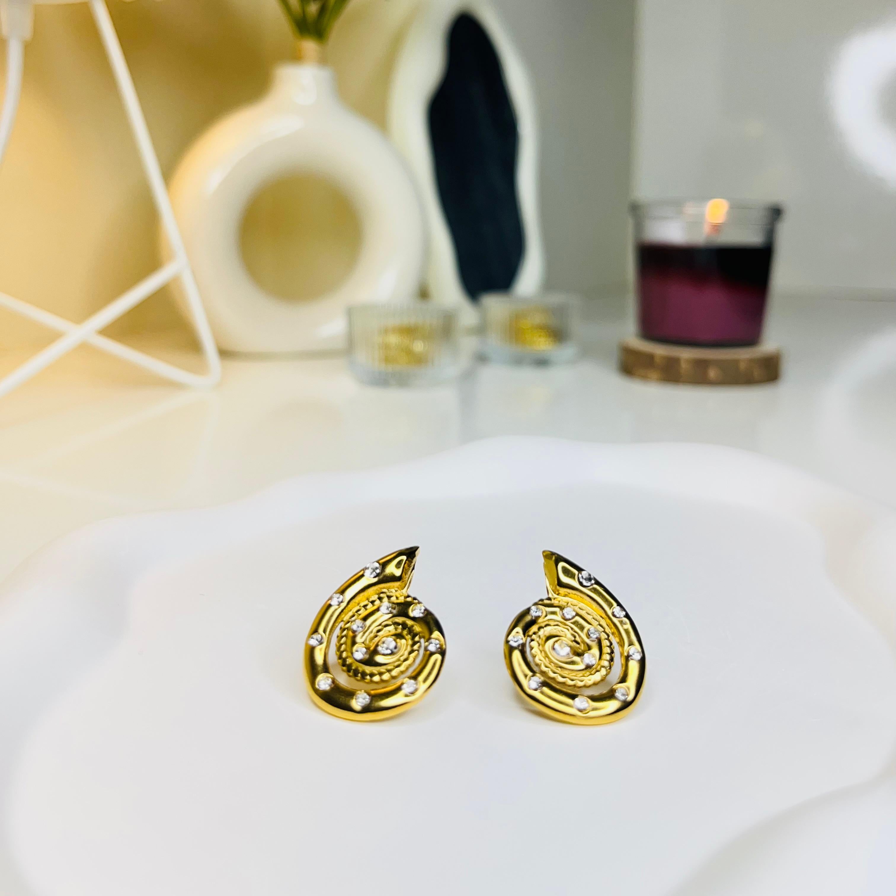 Celeste Swirl Crystal Earrings