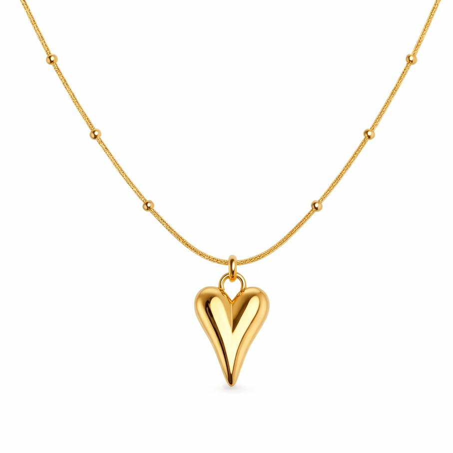 Golden Heart Charm Necklace