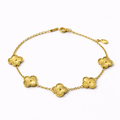 Golden Clover Charm Bracelet