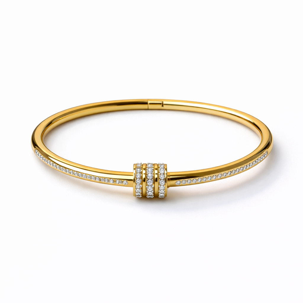 Crystal Accent Gold Bangle