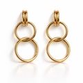 Gold Double Hoop Drop Earrings