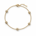 Delicate Gold Flower Charm Bracelet