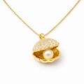Golden Seashell Pendant Necklace