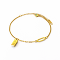 Golden Bar Charm Chain Bracelet