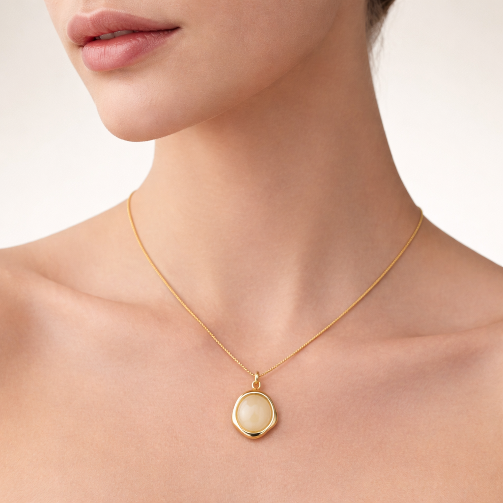 Gold Pearl Pendant Necklace