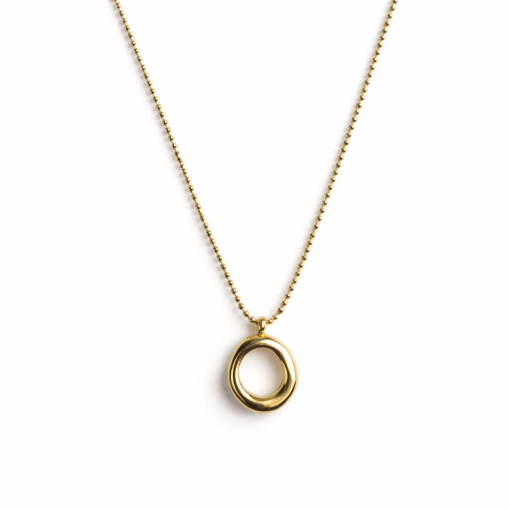 Minimal Gold Circle Pendant Necklace