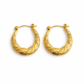 Vintage Textured Gold Hoop Earrings