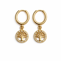 Gold Tree of Life Hoops