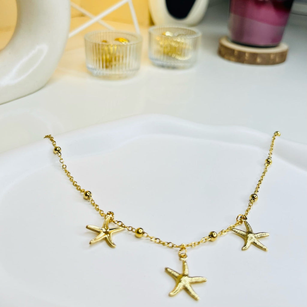 Golden Starfish Charm Necklace