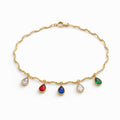 Multicolor Teardrop Charm Bracelet