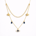 Layered Evil Eye Gold Necklace