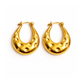 Bold Gold Crescent Hoop Earrings