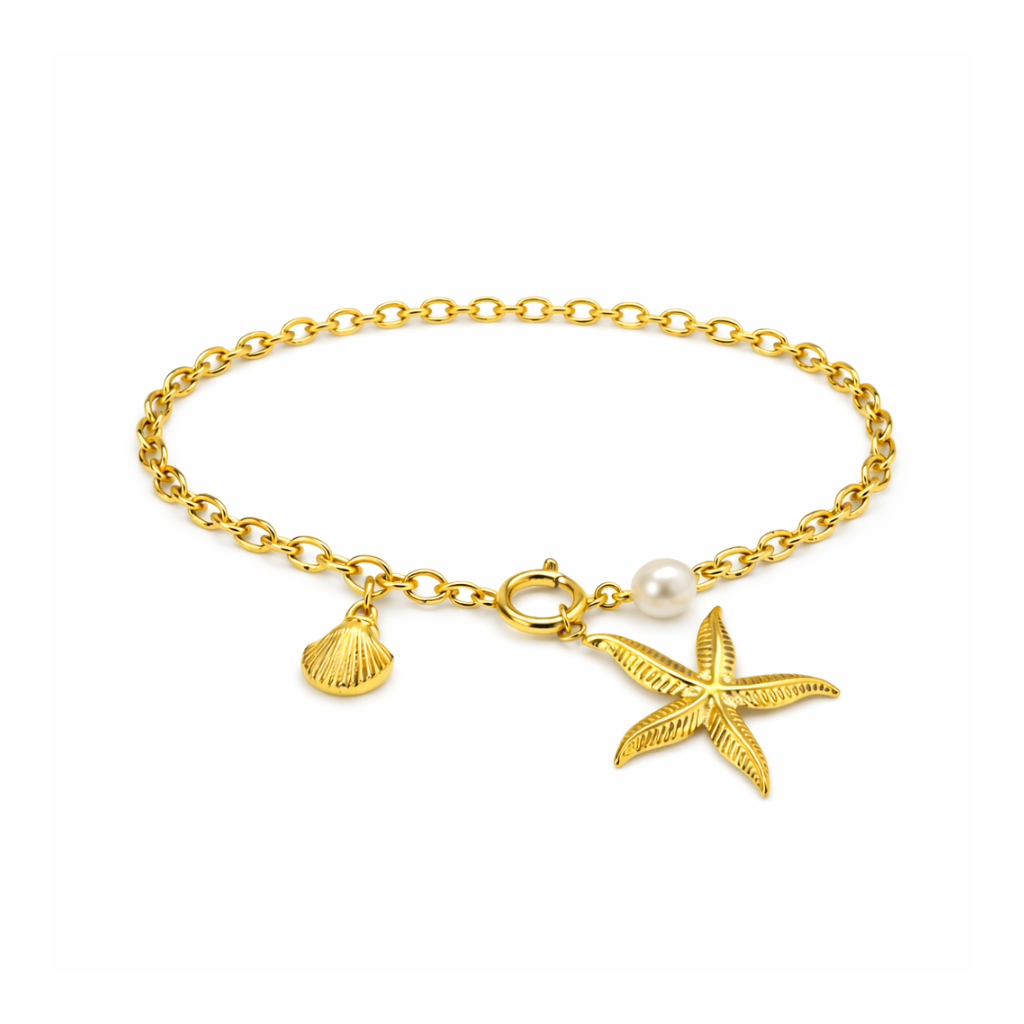 Ocean Charm Gold Bracelet