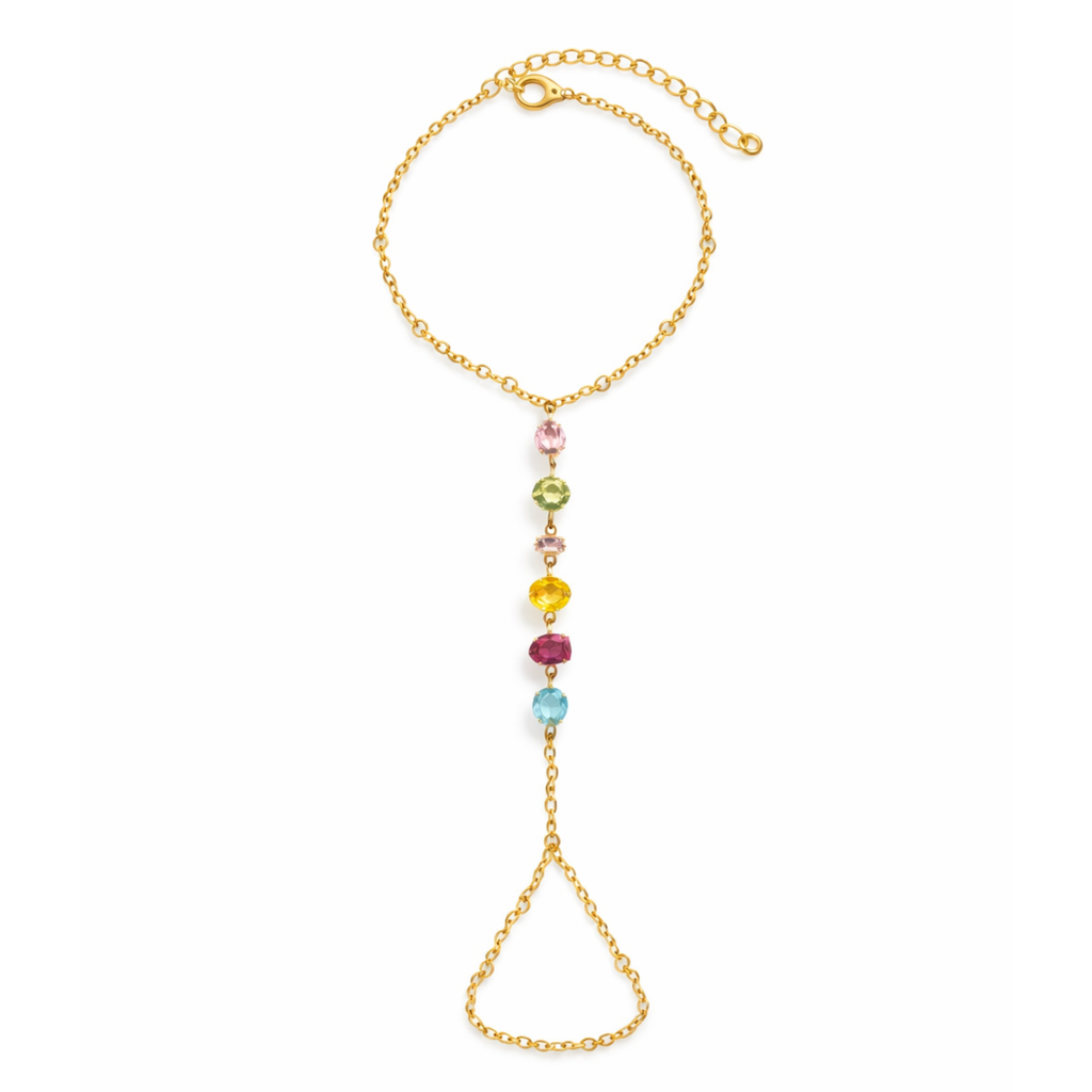 Multicolor Gemstone Hand Chain