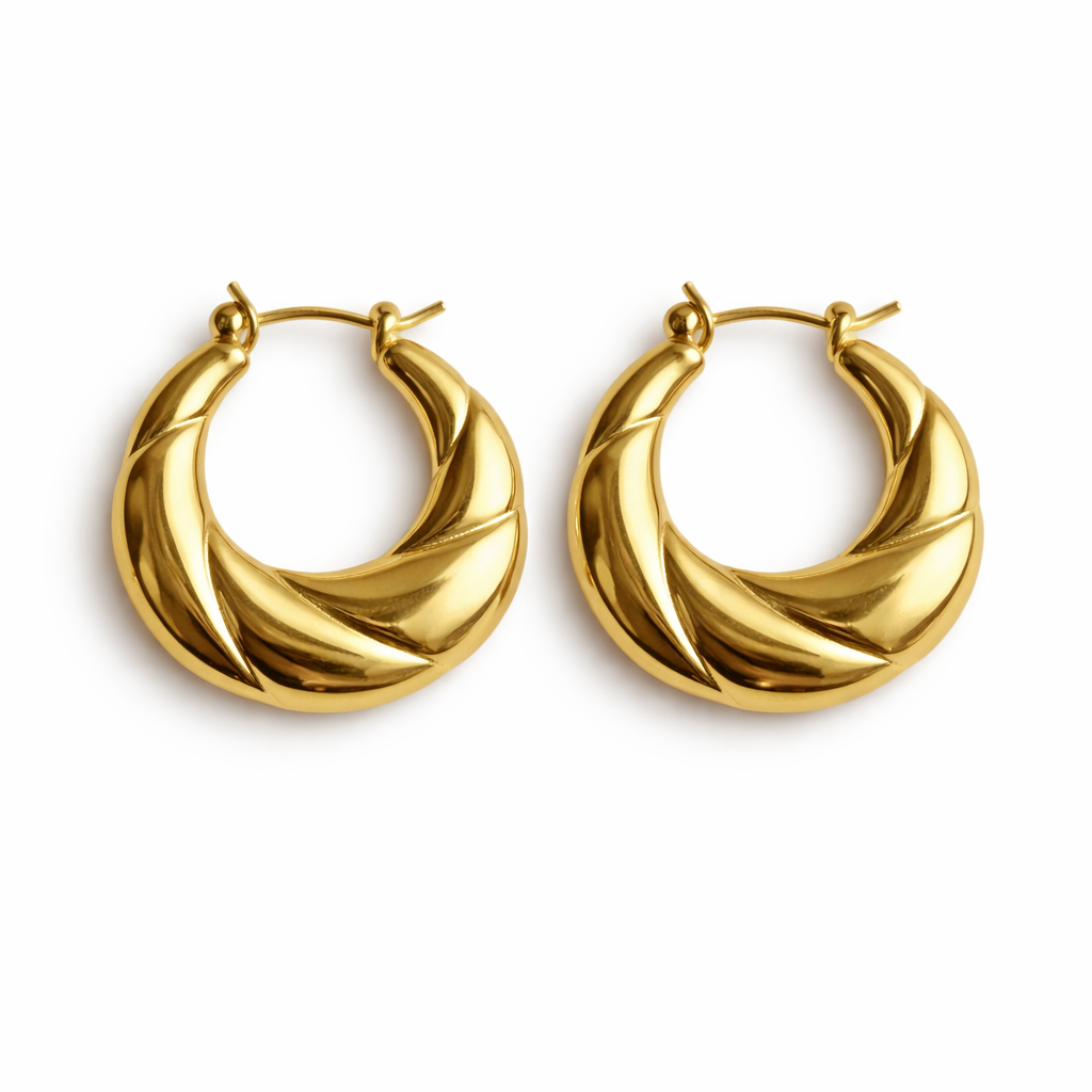 Twisted GoldHoop Earrings
