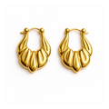 Statement Gold Sculpted Hoop Earrings