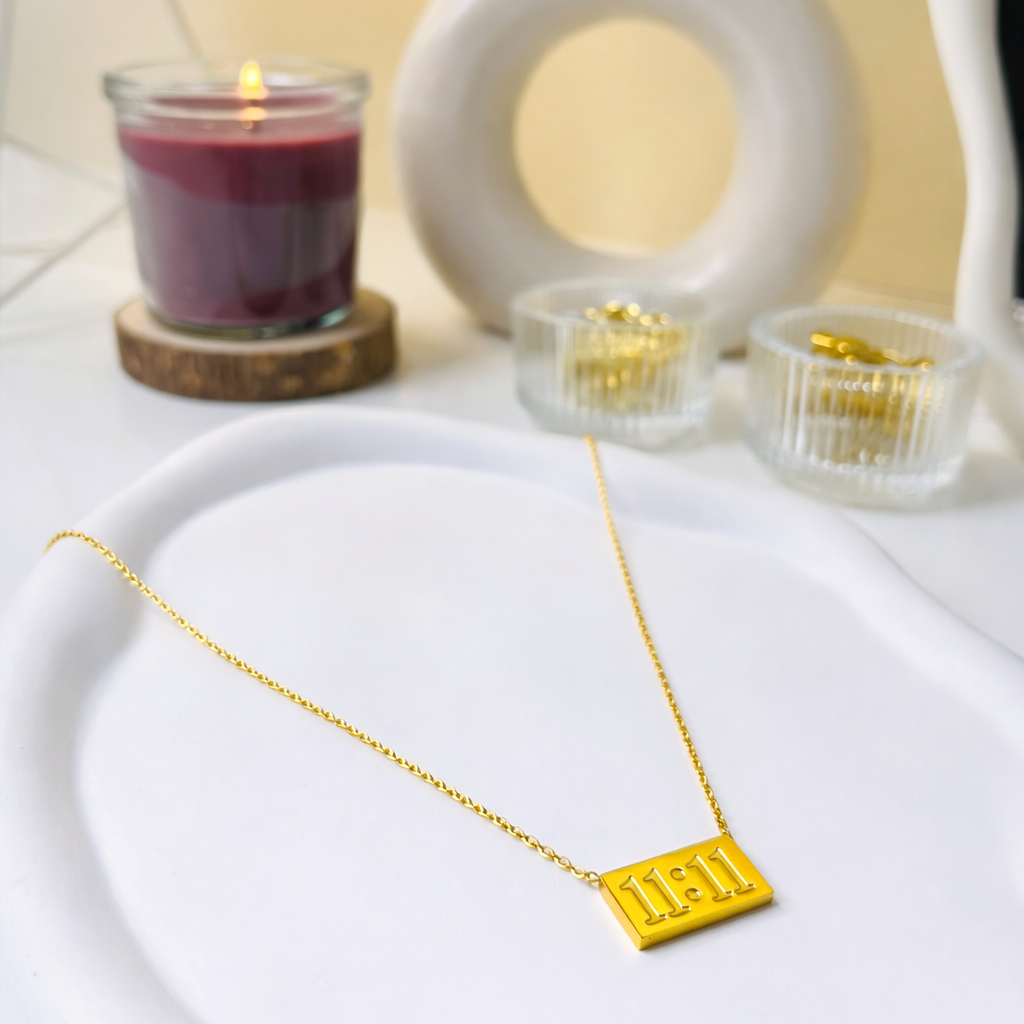 11:11 Manifestation Gold Bar Necklace