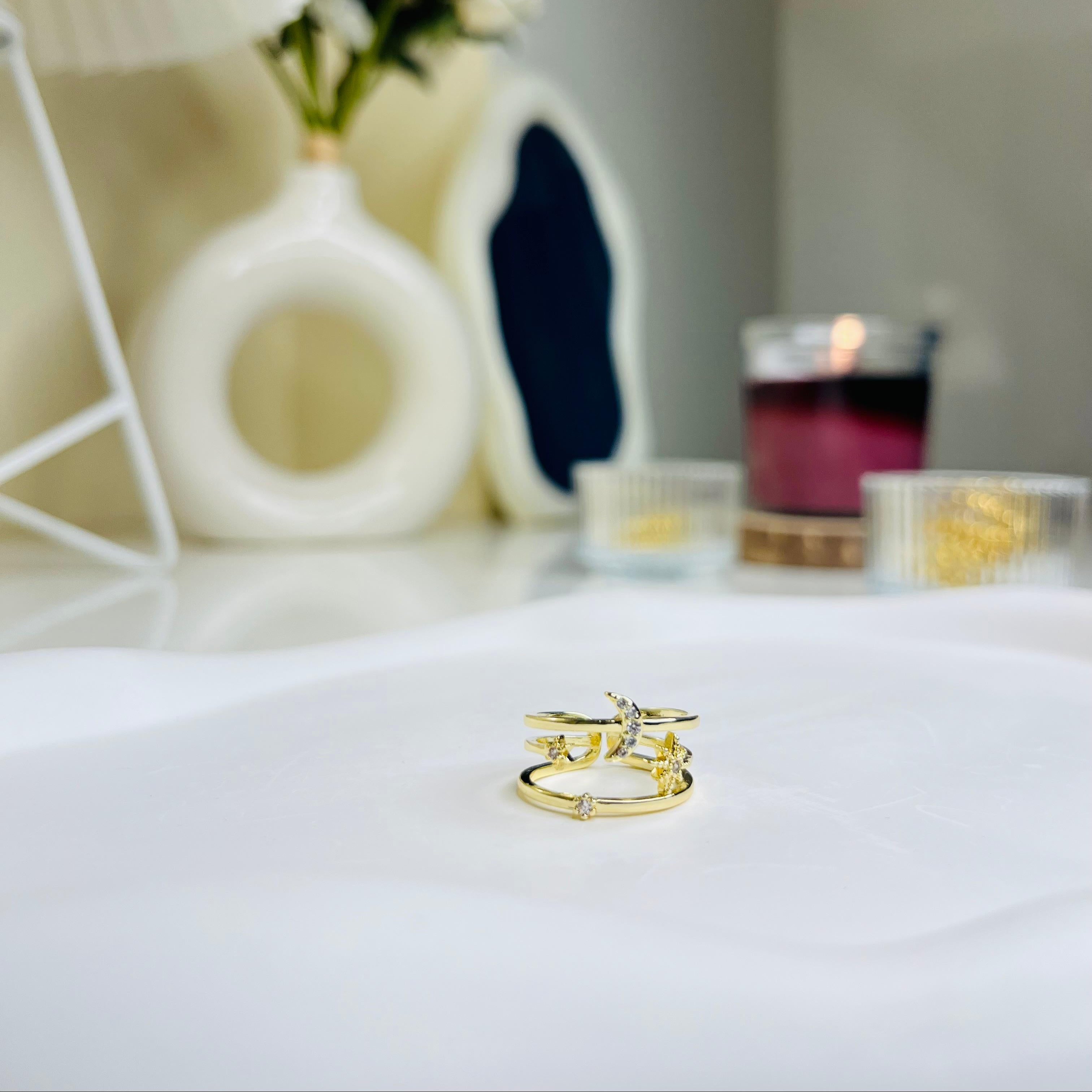Cosmic Charm Gold Ring