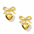 Coquette Bow Heart Earrings