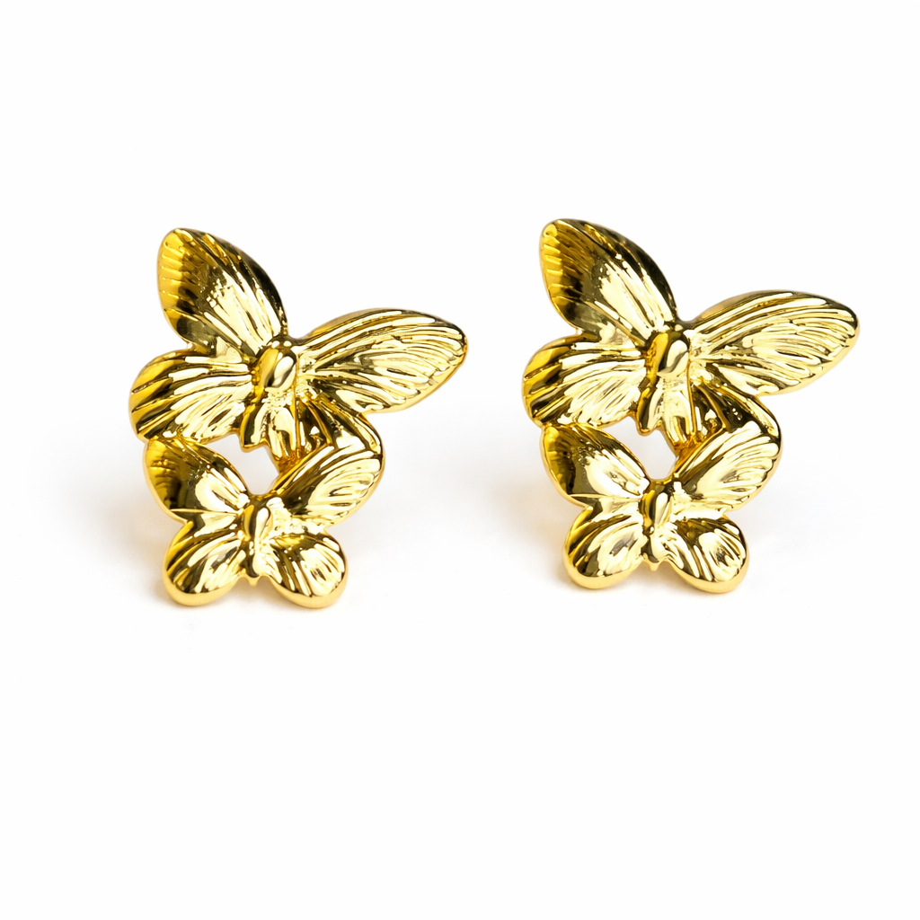 Luna Flutter Gold Studs