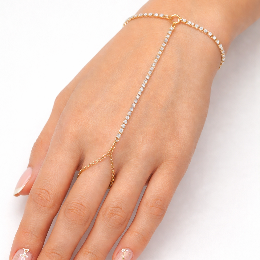 Gold Diamond Hand Chain
