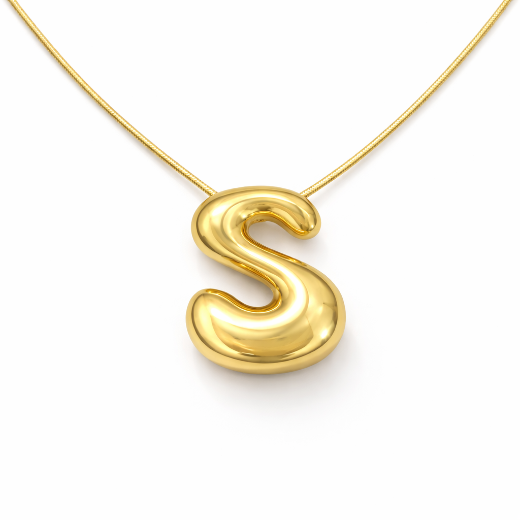 Golden Initial “S” Pendant Necklace
