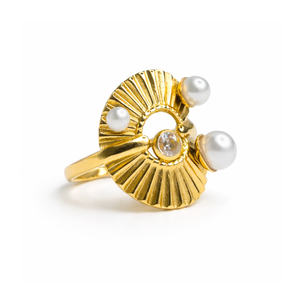Sunray Pearl Gold Ring