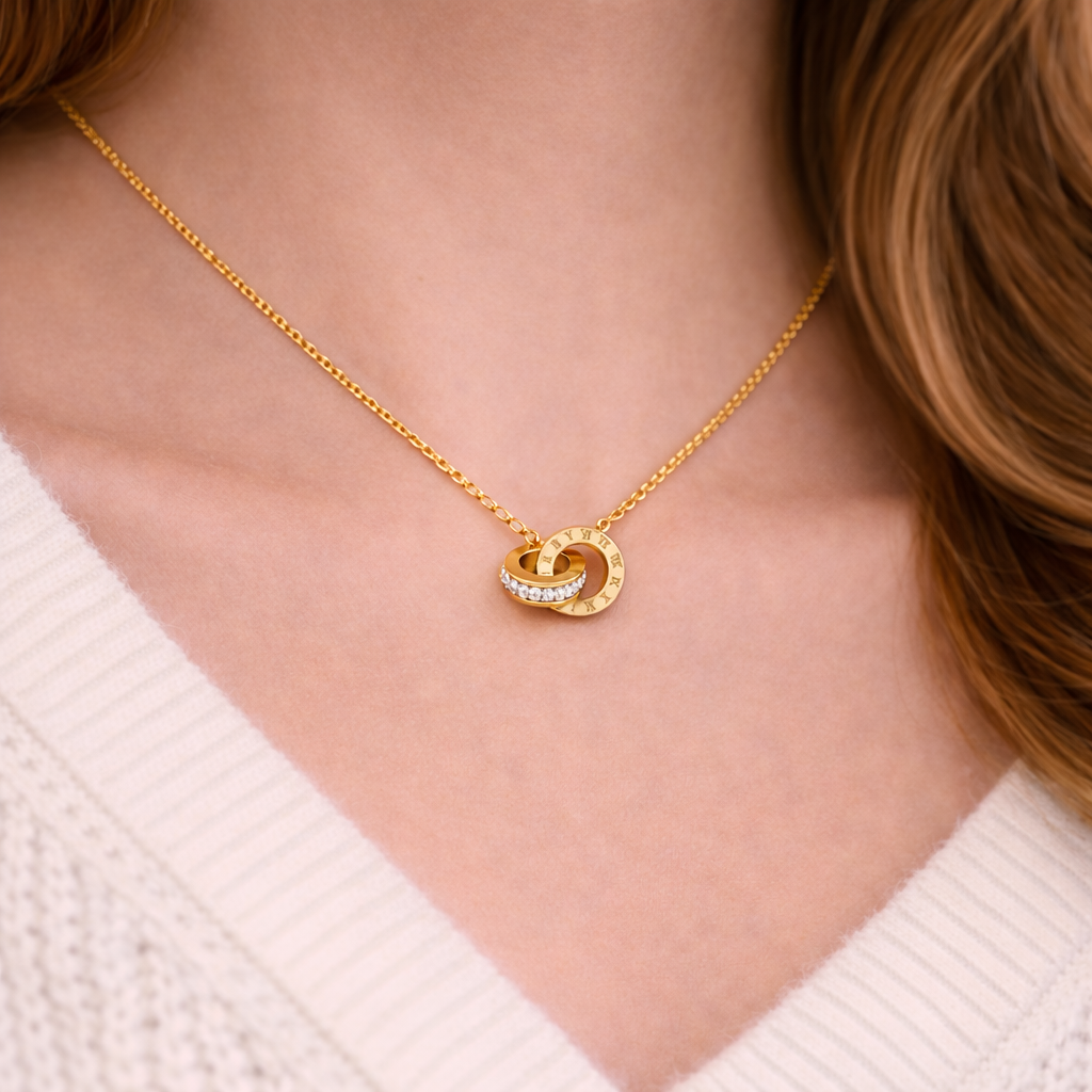 Roman Orbit Interlocking Pendant Necklace