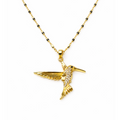 Golden Hummingbird Pendant Necklace