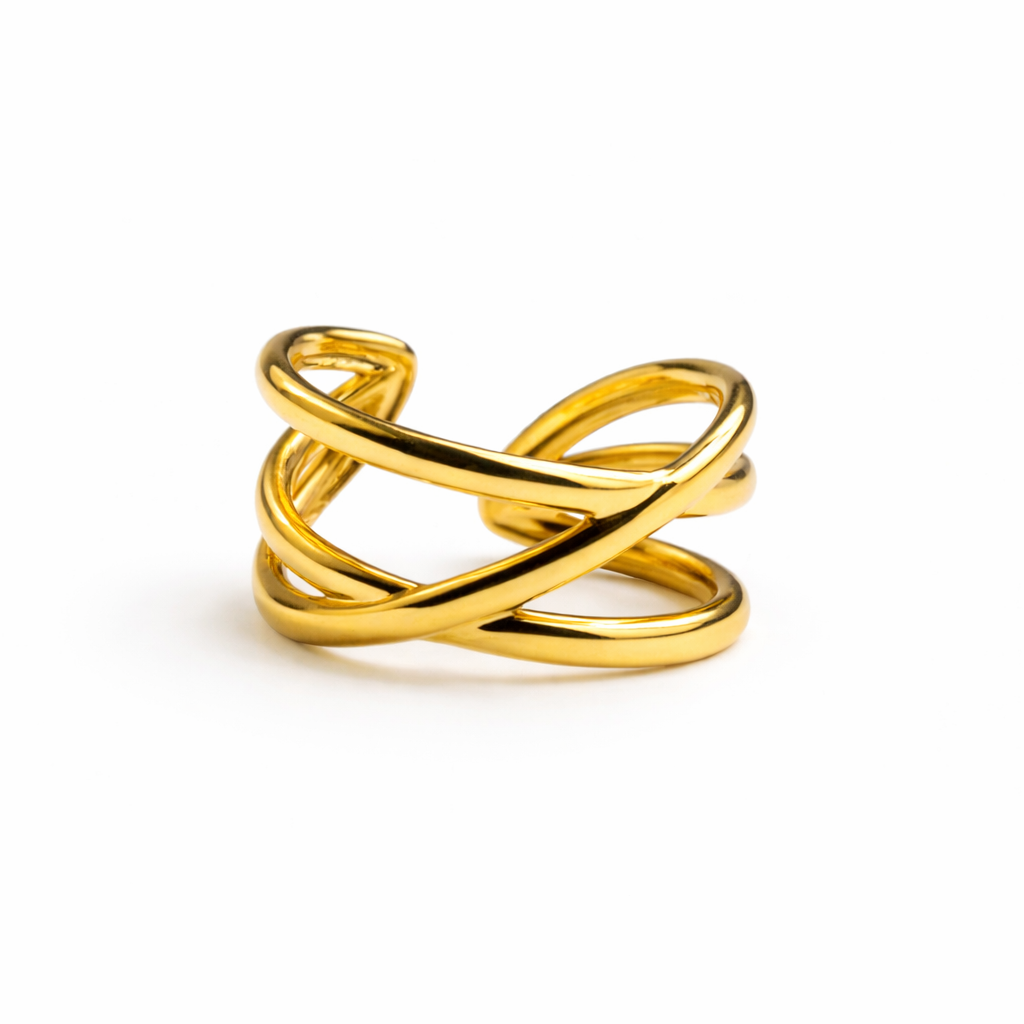 Golden Infinity Twist Ring