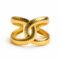 Elegance Crossband Gold Ring